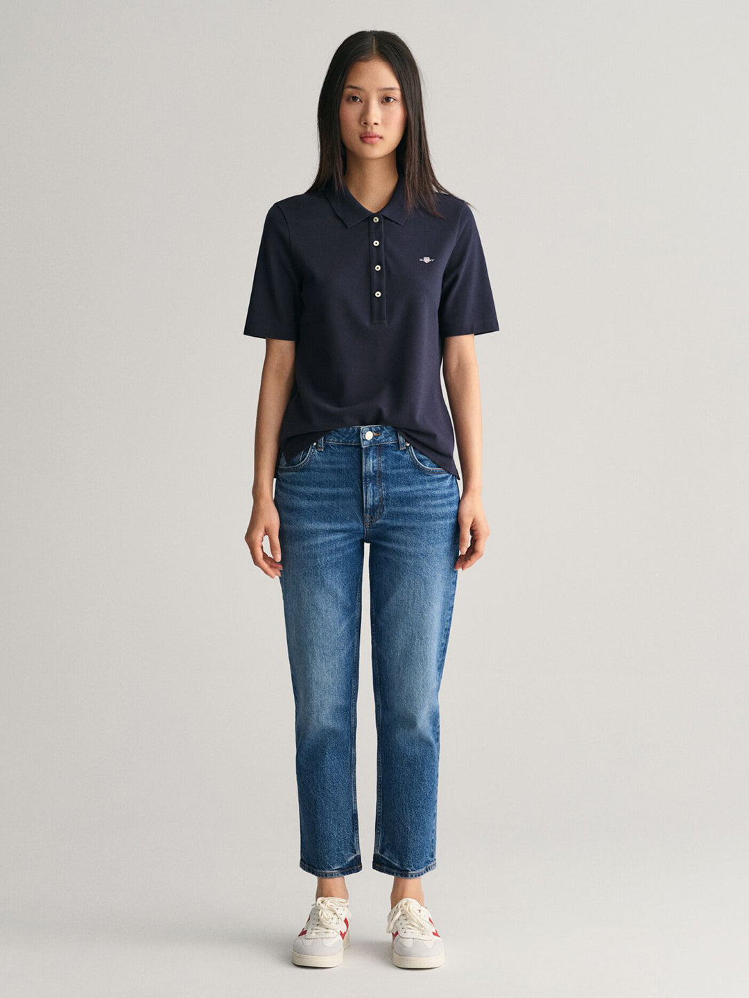 Gant Women Blue Solid Polo Tshirt