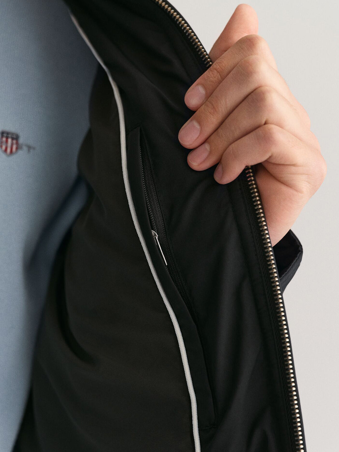 Gant Men Black Solid Collar Jacket