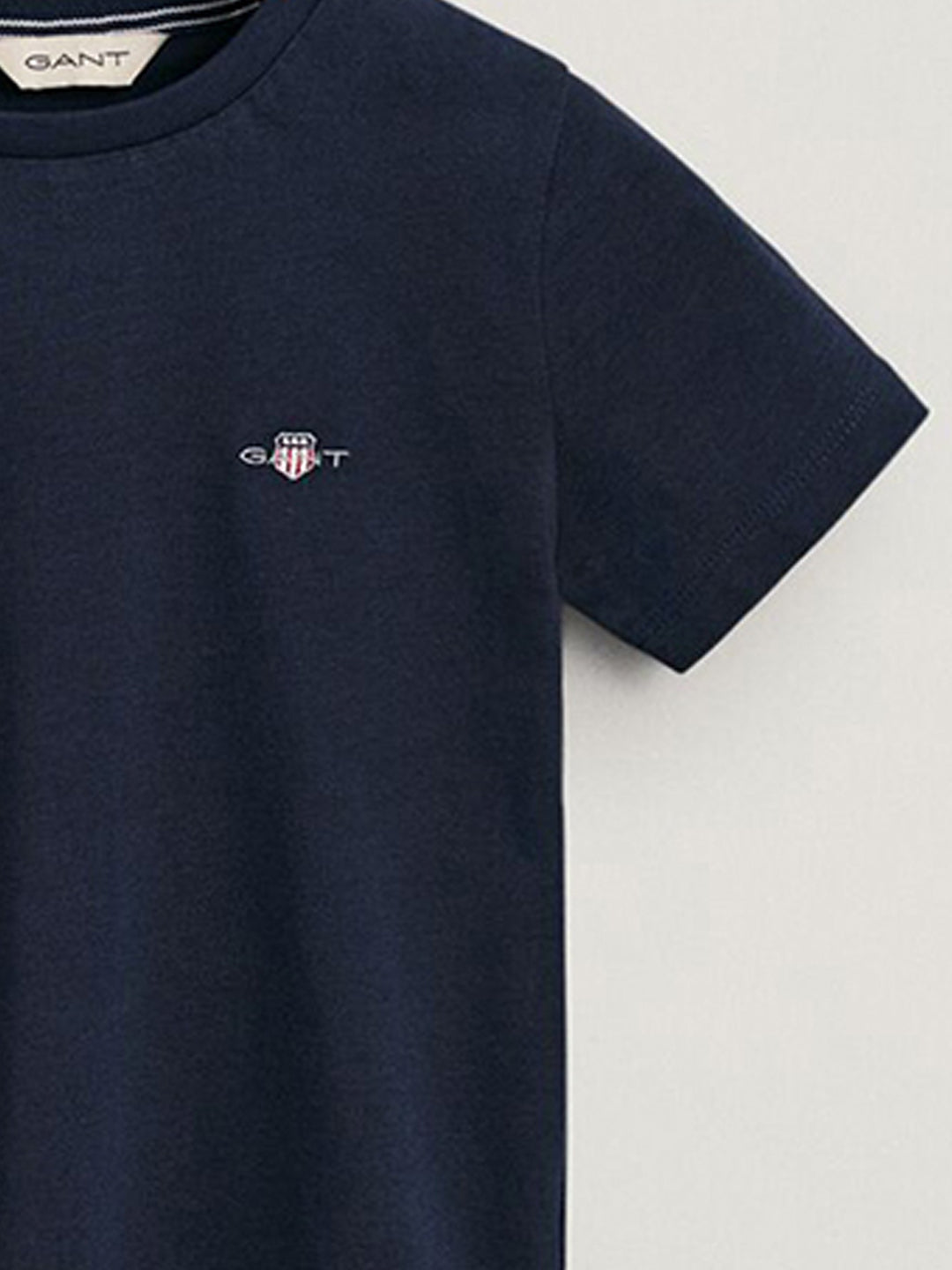 Gant Boys Blue Solid Round Neck Tshirt