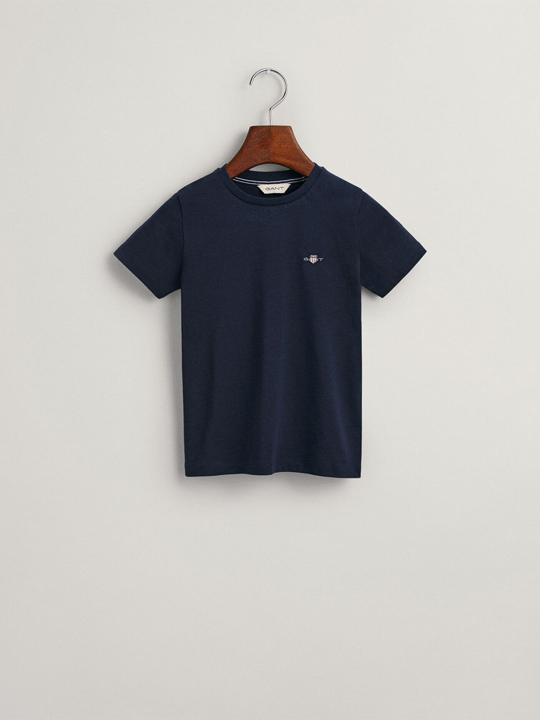 Gant Boys Blue Solid Round Neck Tshirt
