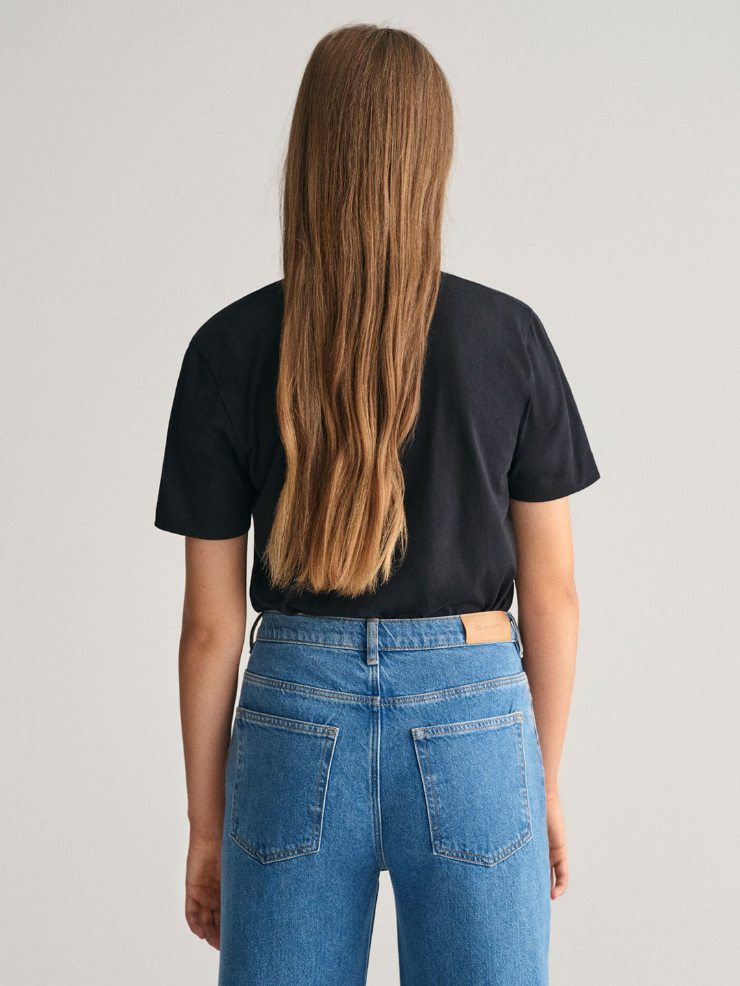 Gant Kids Black Graphic Round Neck Tshirt