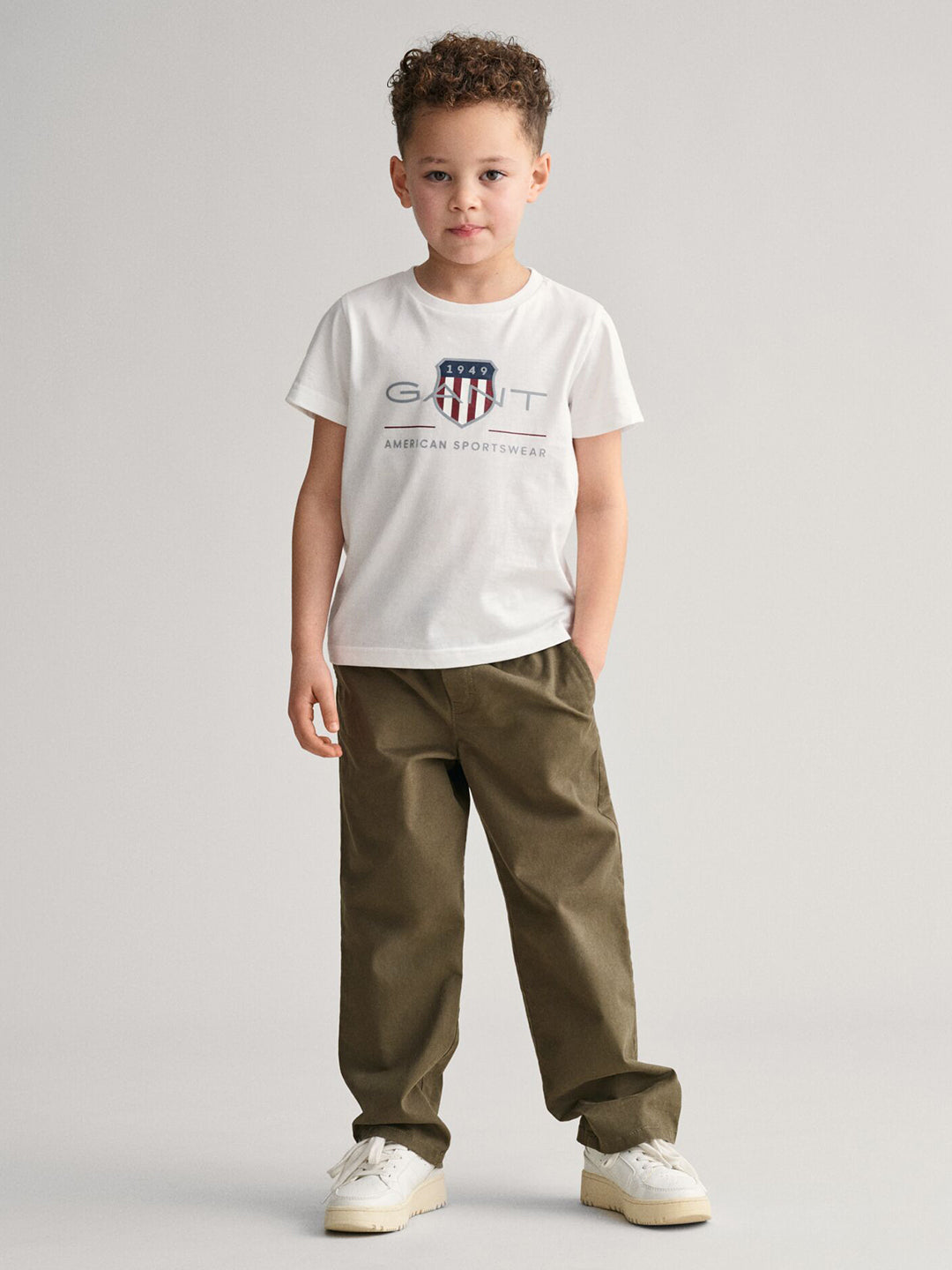 Gant Kids White Graphic Round Neck Tshirt