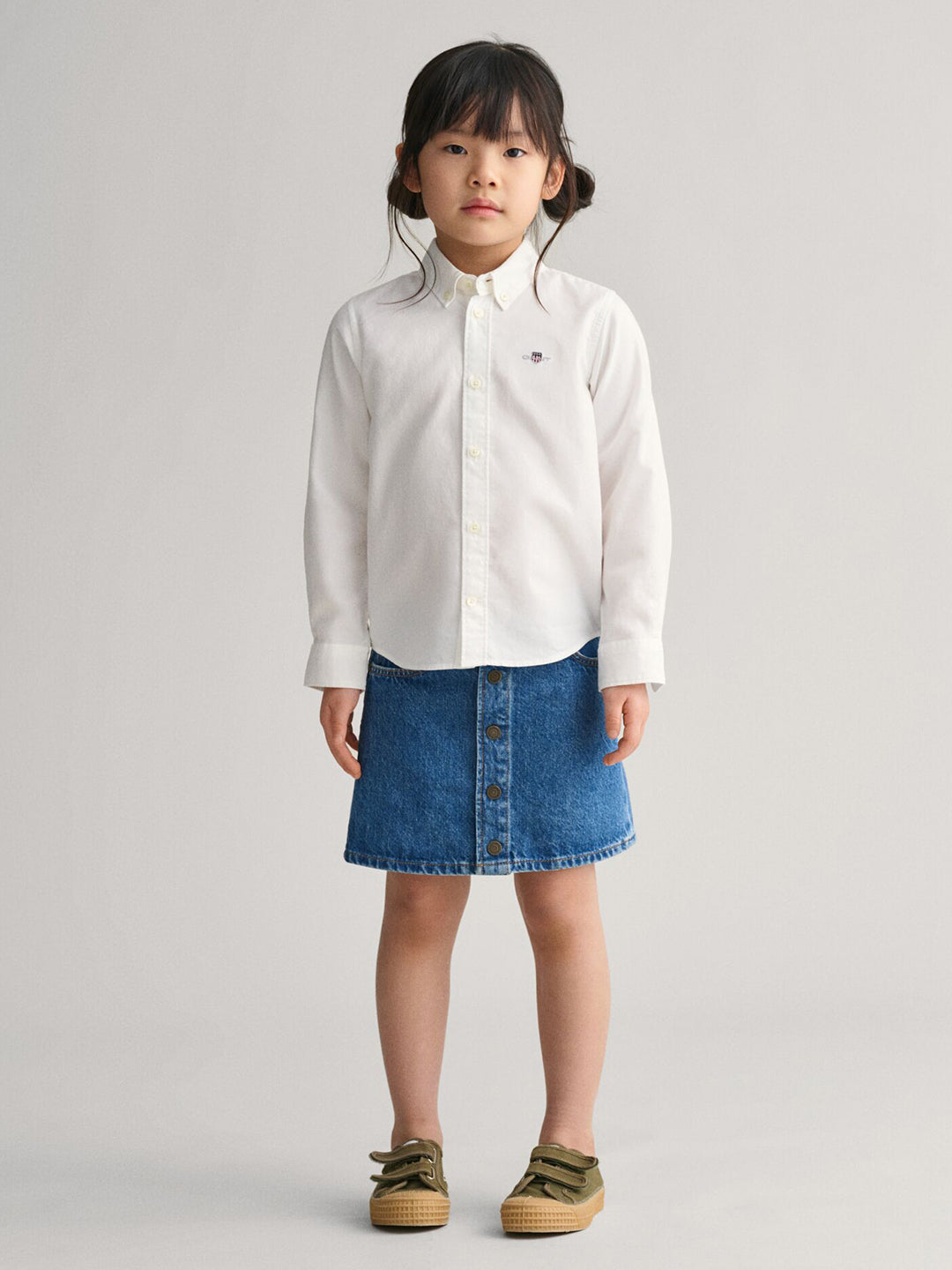 Gant Kids White Solid Collar Shirt