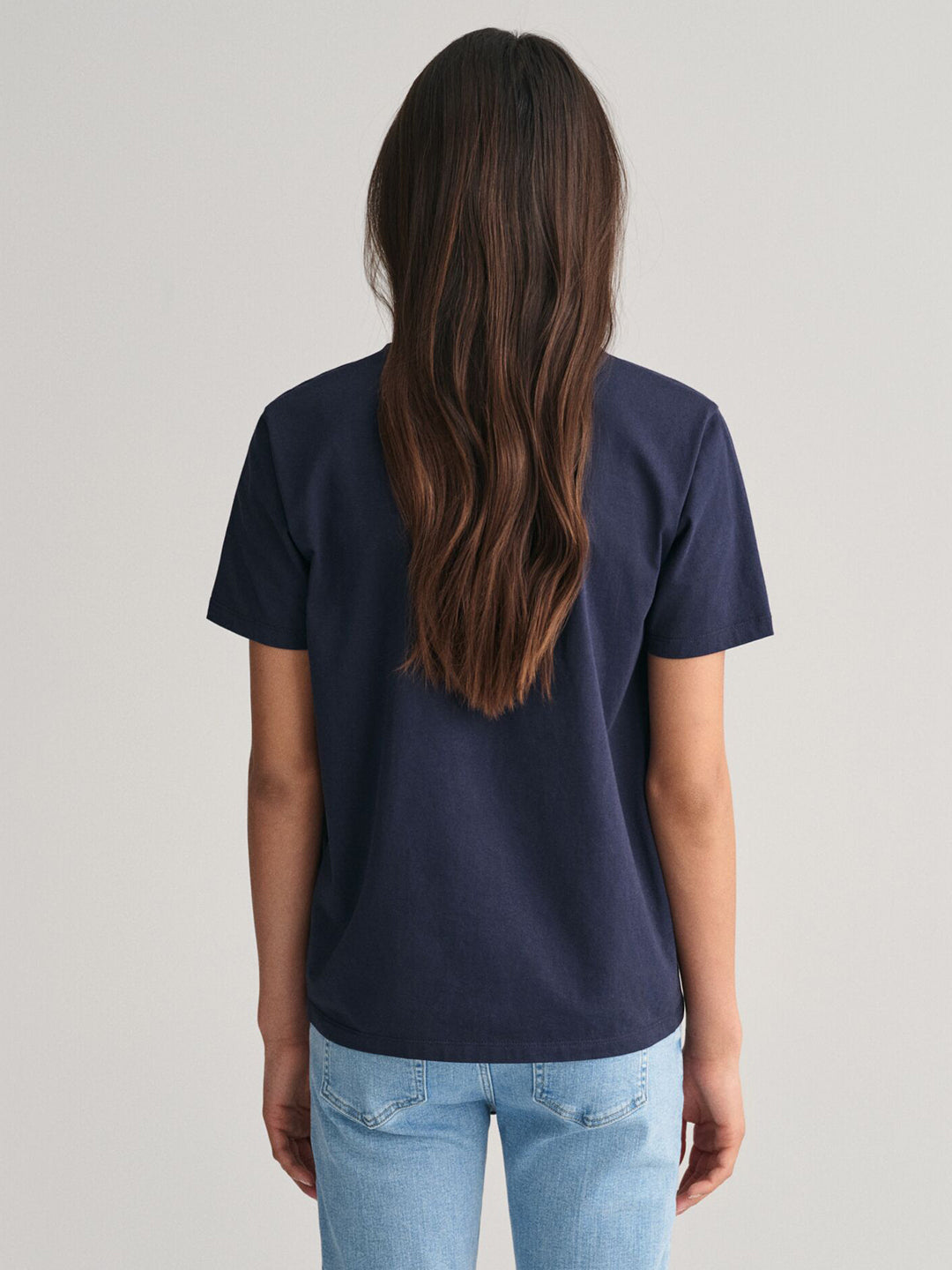 Gant Kids Blue Solid Round Neck Tshirt