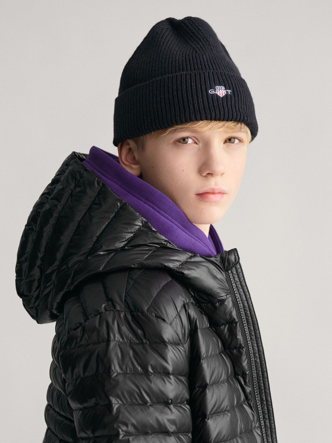 Gant Kids Black Solid Beanies