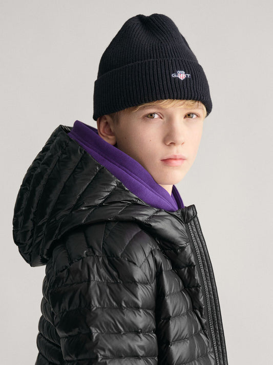 Gant Kids Black Solid Beanies