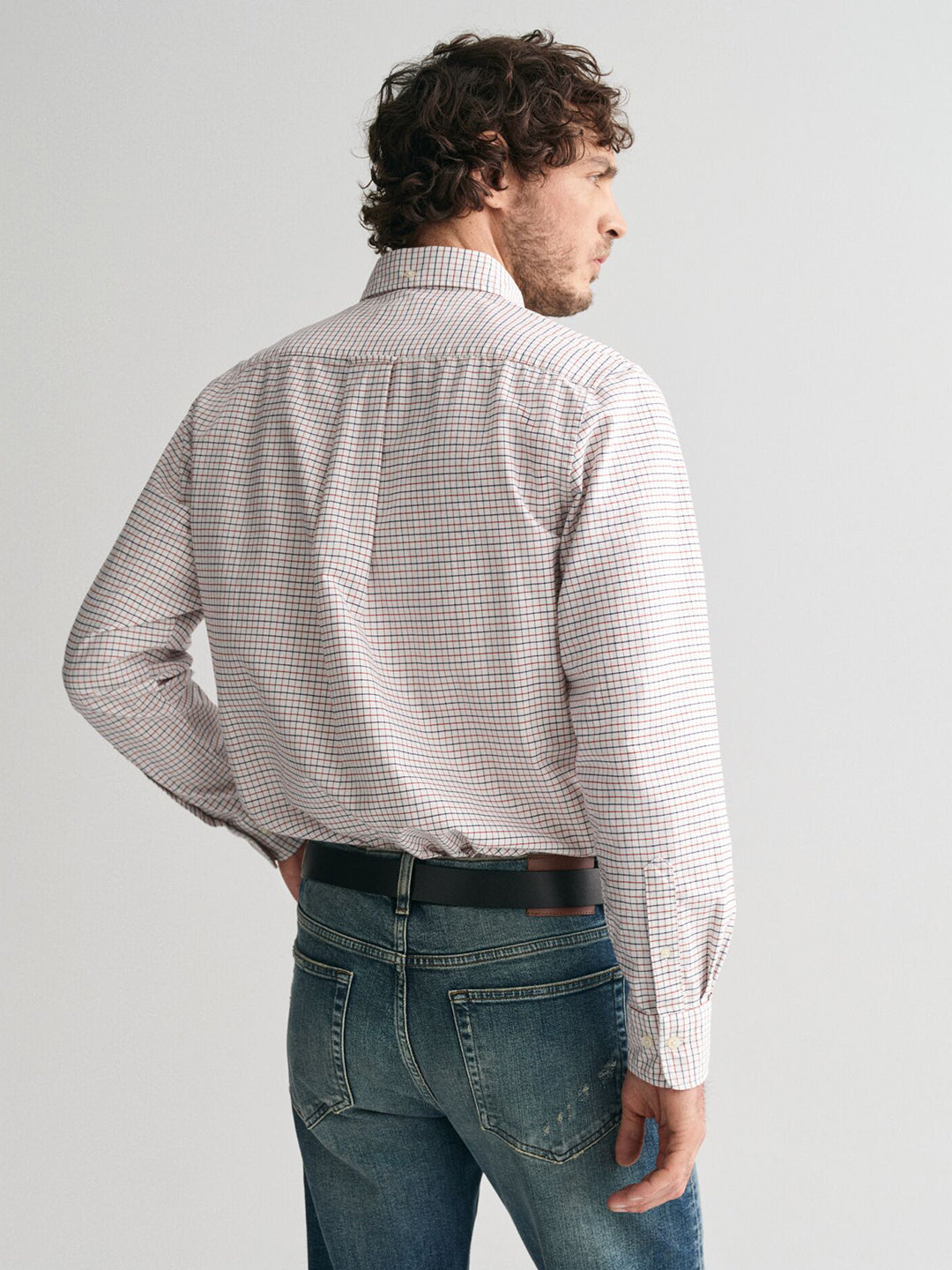 Gant Men Red Check Collar Shirt