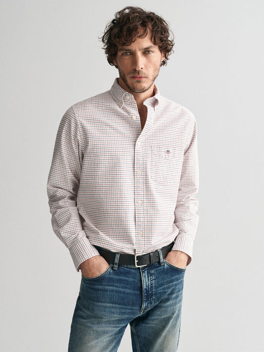 Gant Men Red Check Collar Shirt