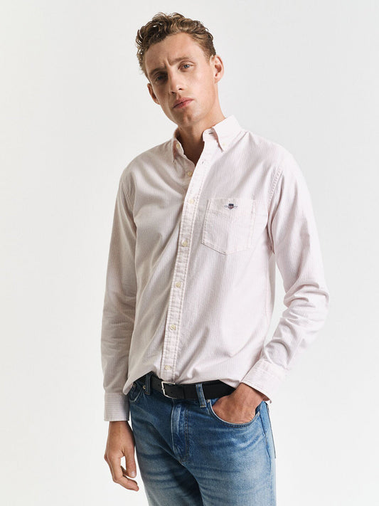 Gant Men Pink Striped Collar Shirt