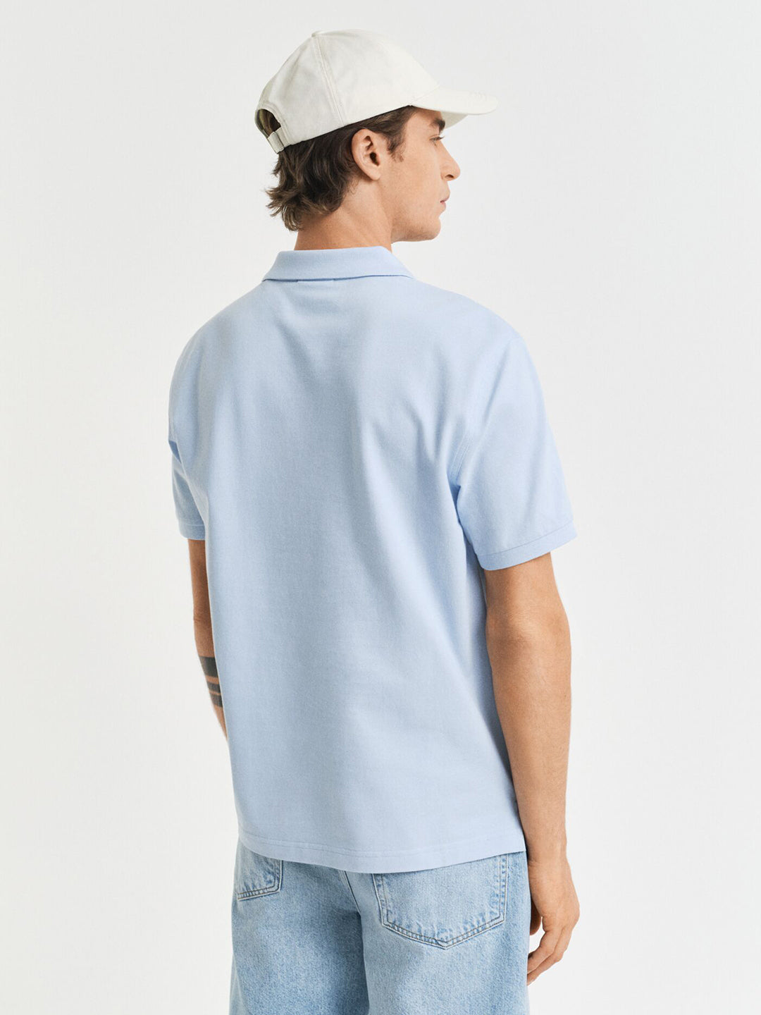 Gant Men Blue Solid Polo Tshirt