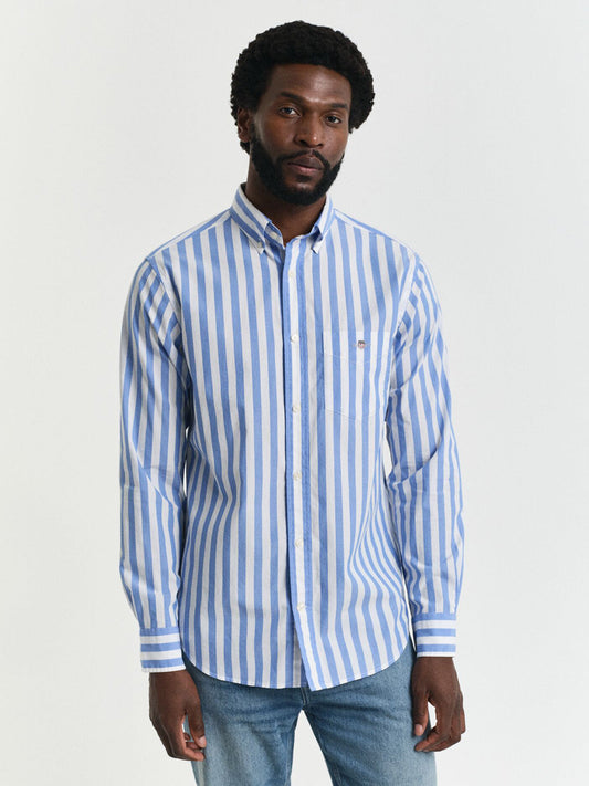 Gant Men Blue Striped Collar Shirt