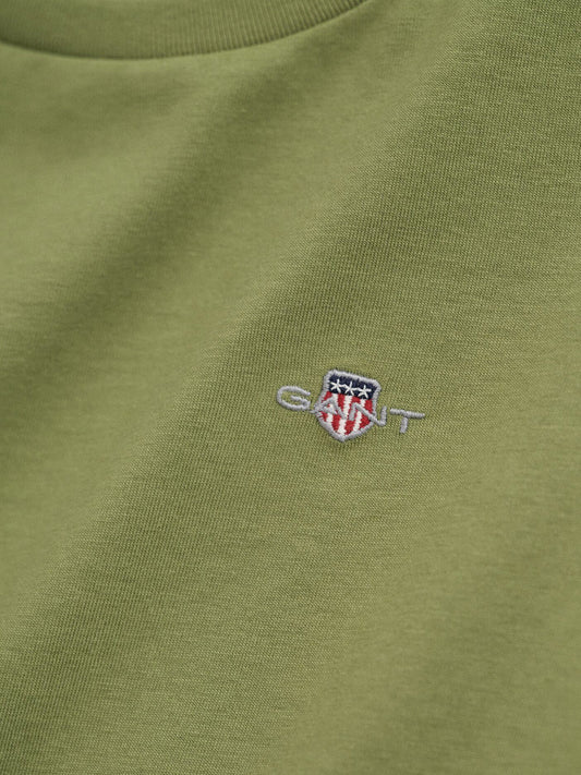 Gant Boys Green Solid Round Neck Tshirt