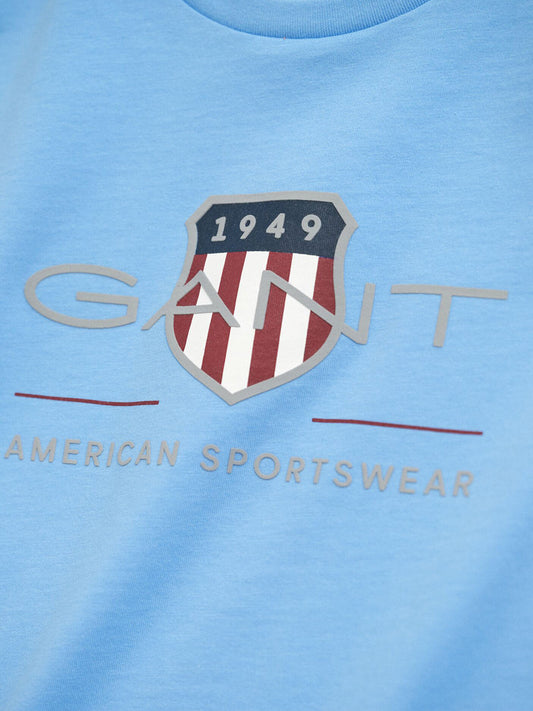 Gant Boys Blue Graphic Round Neck Tshirt