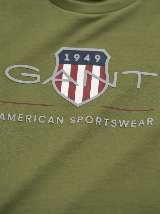 Gant Boys Green Graphic Round Neck Tshirt