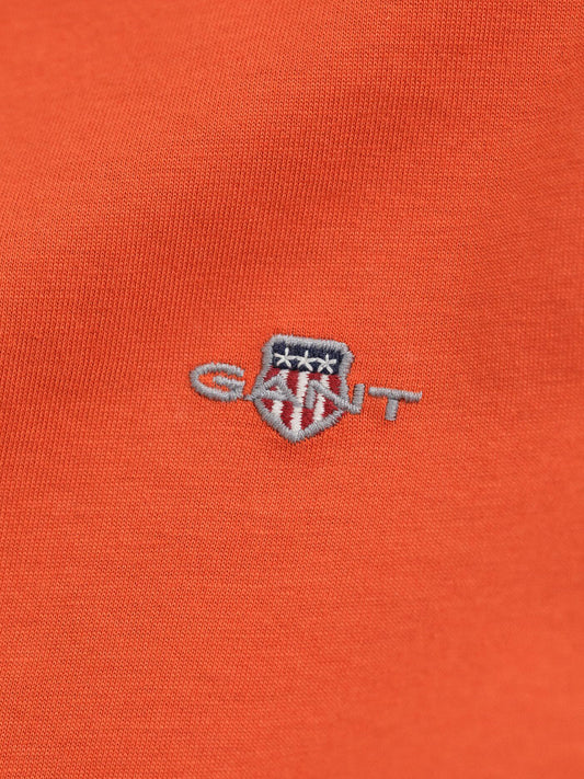 Gant Boys Orange Solid Round Neck Tshirt
