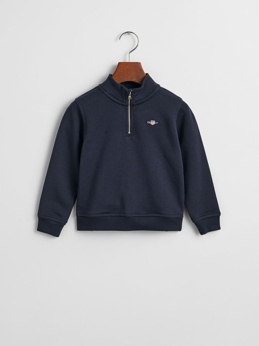 Gant Boys Blue Solid Round Neck Sweatshirt