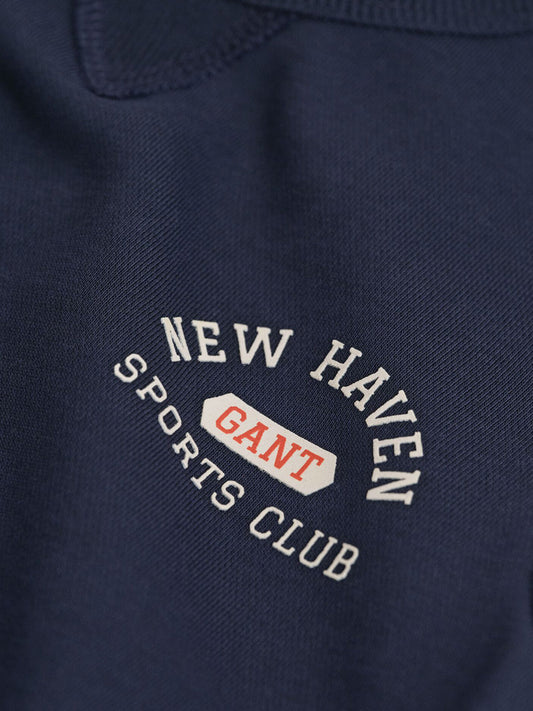 Gant Boys Blue Graphic Round Neck Sweatshirt