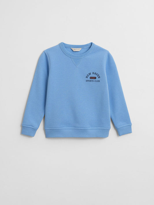 Gant Boys Blue Graphic Round Neck Sweatshirt