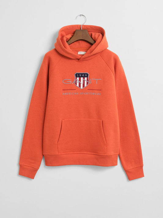 Gant Boys Orange Graphic Hooded Sweatshirt