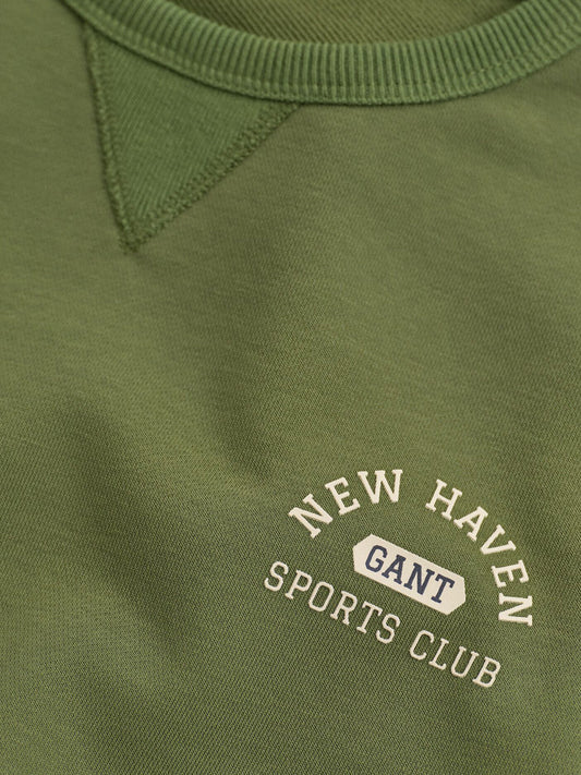 Gant Boys Green Graphic Round Neck Sweatshirt