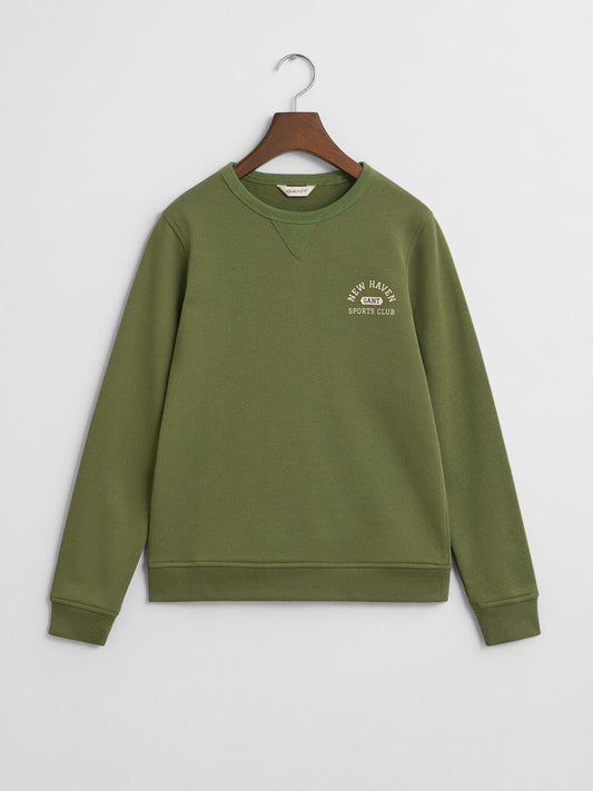 Gant Boys Green Graphic Round Neck Sweatshirt
