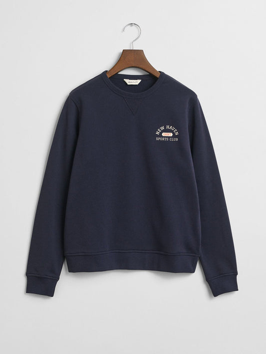 Gant Boys Blue Graphic Round Neck Sweatshirt