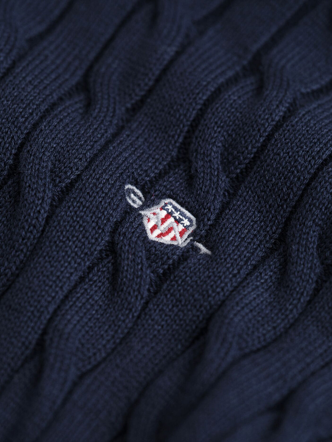 Gant Kids Blue Solid Round Neck Sweater