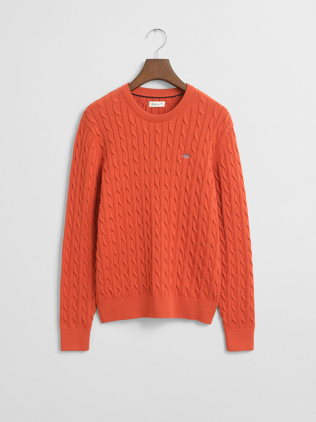 Gant Boys Orange Solid Round Neck Sweater