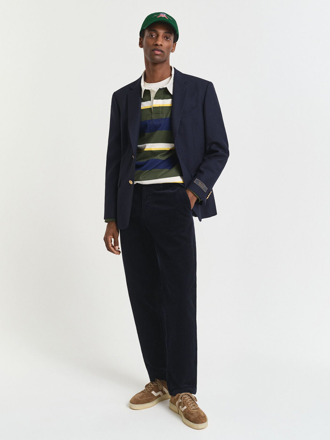 Gant Men Blue Regular Fit Solid Trouser