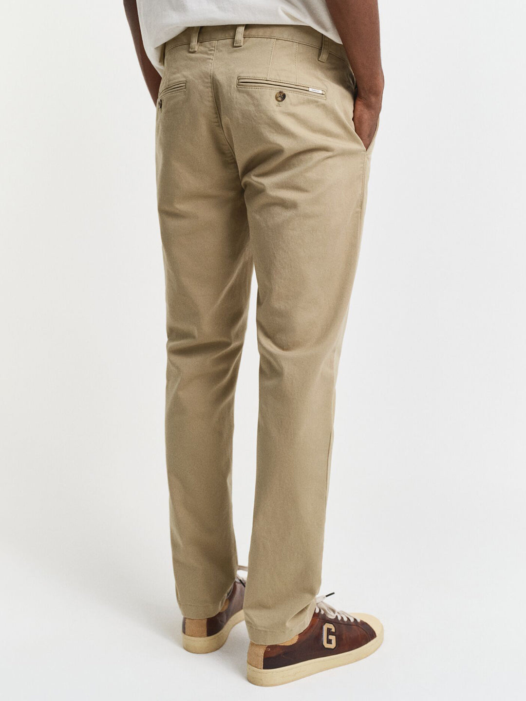 Gant Men Khaki Slim Fit Solid Trouser