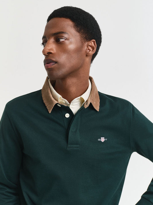 Gant Men Green Solid Polo Tshirt