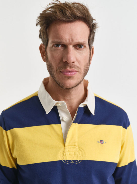 Gant Men Blue Striped Polo Tshirt