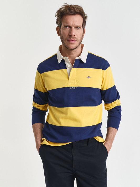 Gant Men Blue Striped Polo Tshirt