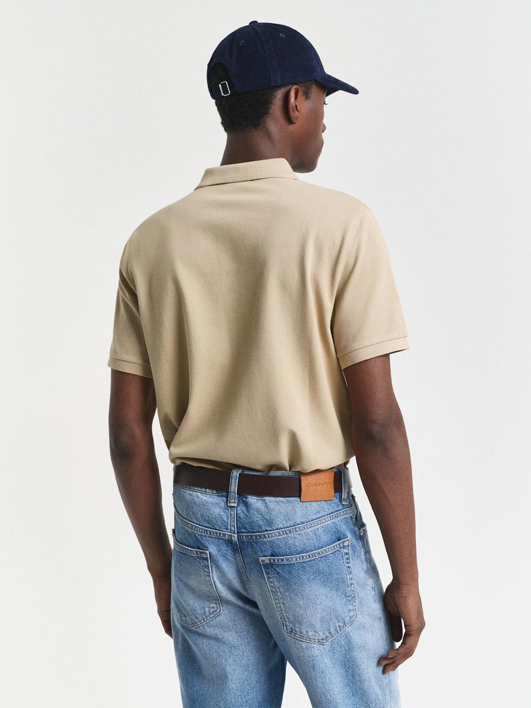 Gant Men Beige Solid Polo Tshirt