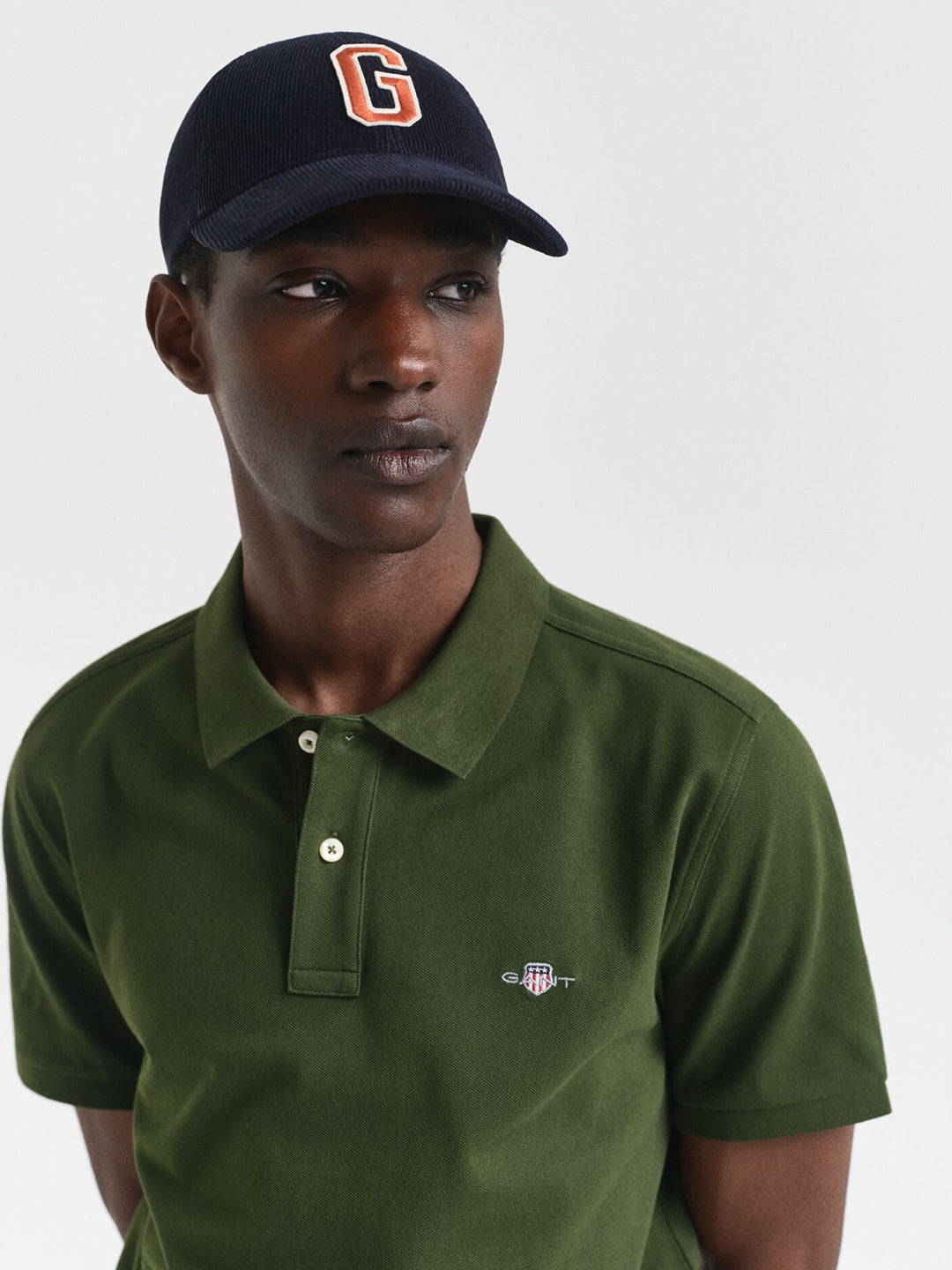 Gant Men Green Solid Polo Tshirt
