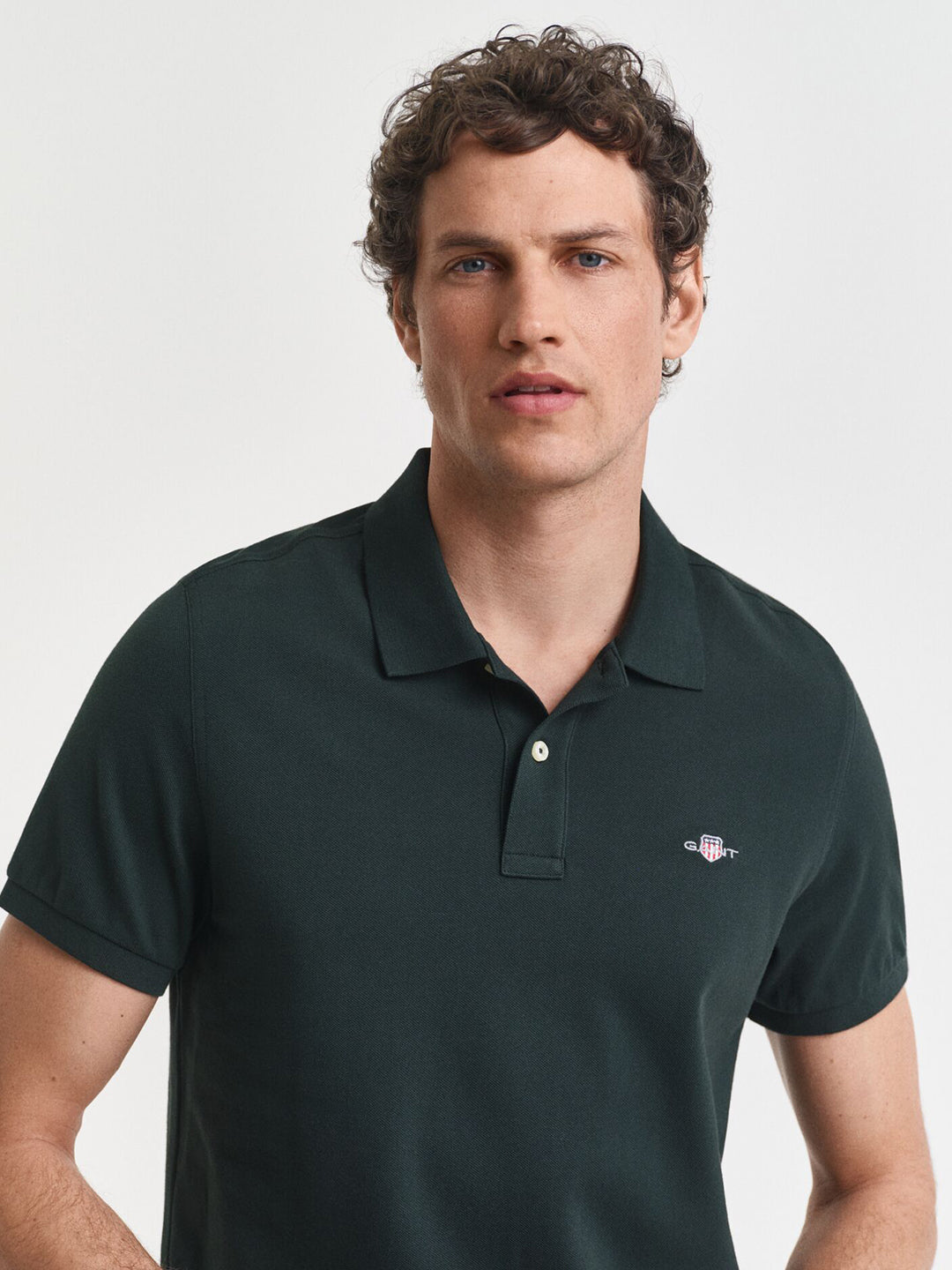Gant Men Green Solid Polo Tshirt