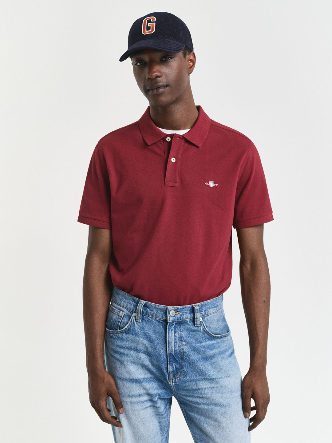 Gant Men Red Solid Polo Tshirt