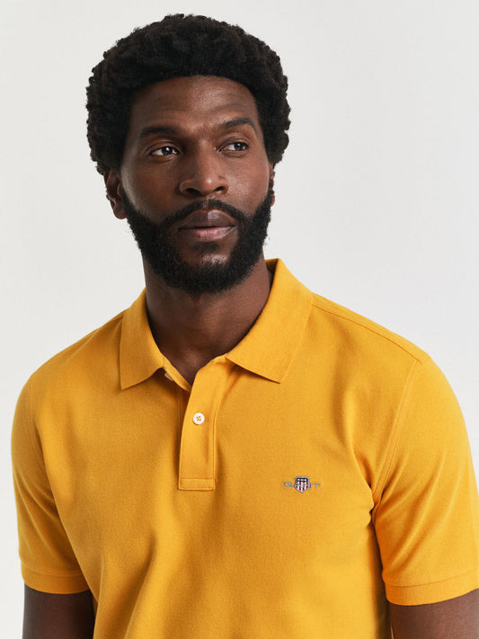 Gant Men Yollow Solid Polo Tshirt