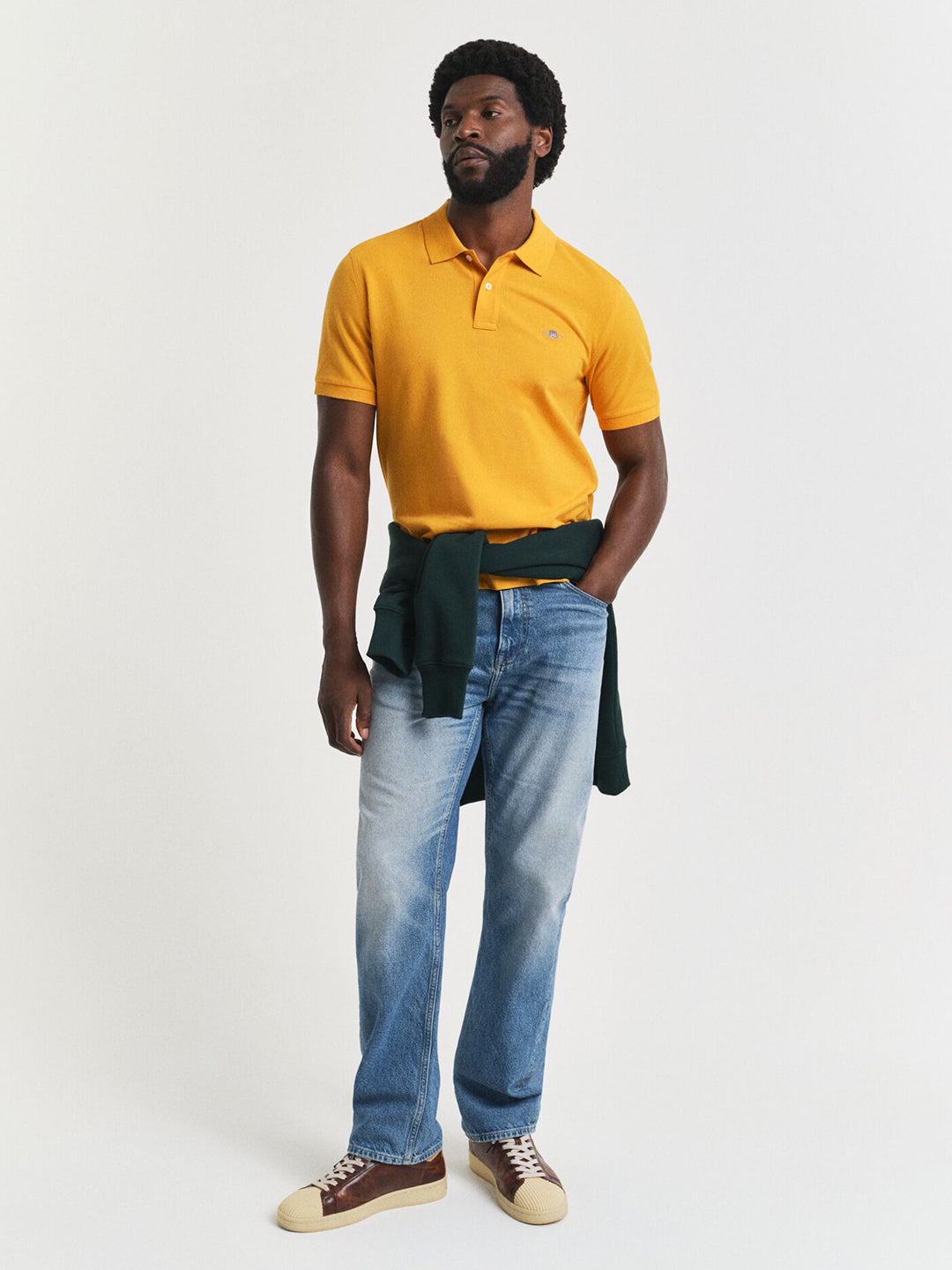 Gant Men Yollow Solid Polo Tshirt