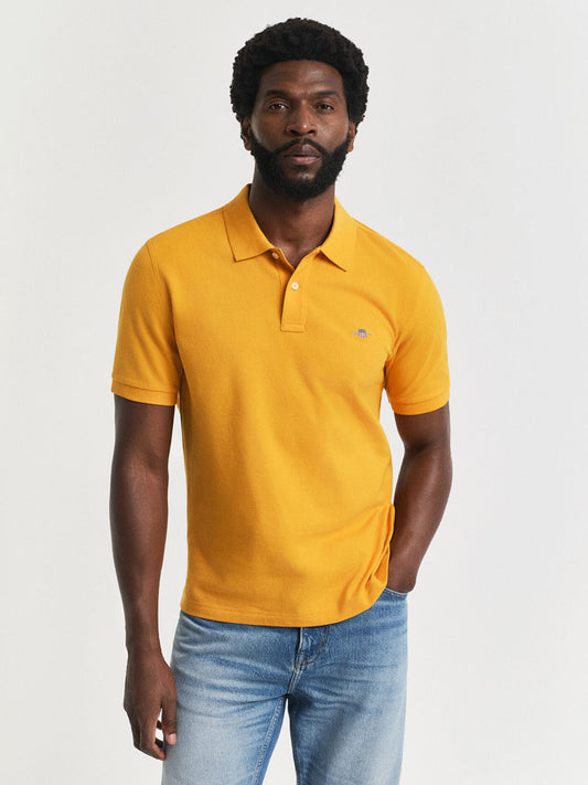 Gant Men Yollow Solid Polo Tshirt
