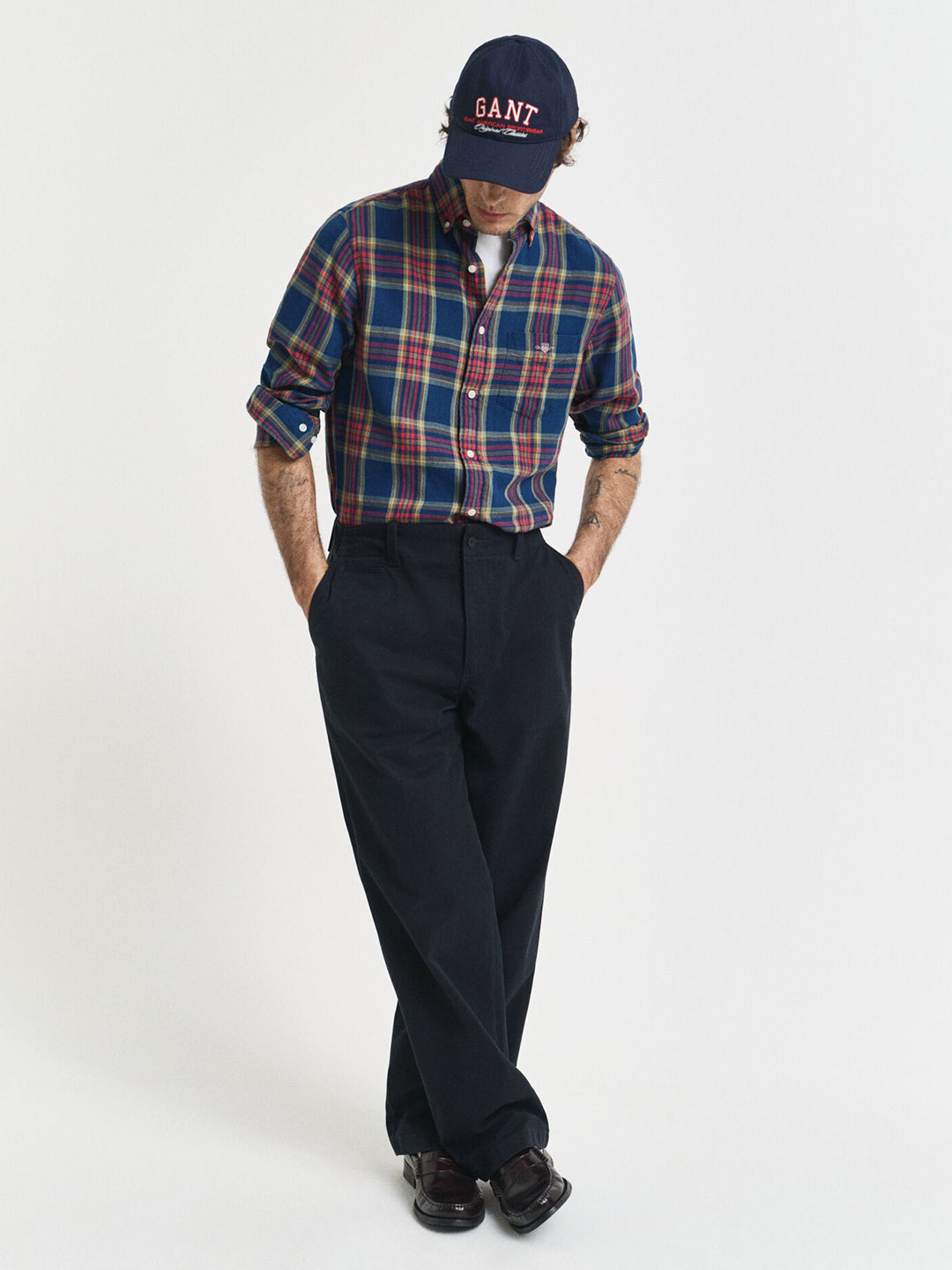 Gant Men Blue Checks Collar Shirt