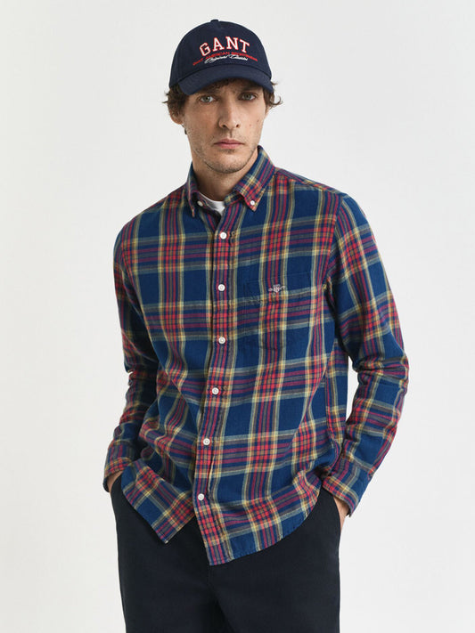 Gant Men Blue Checks Collar Shirt
