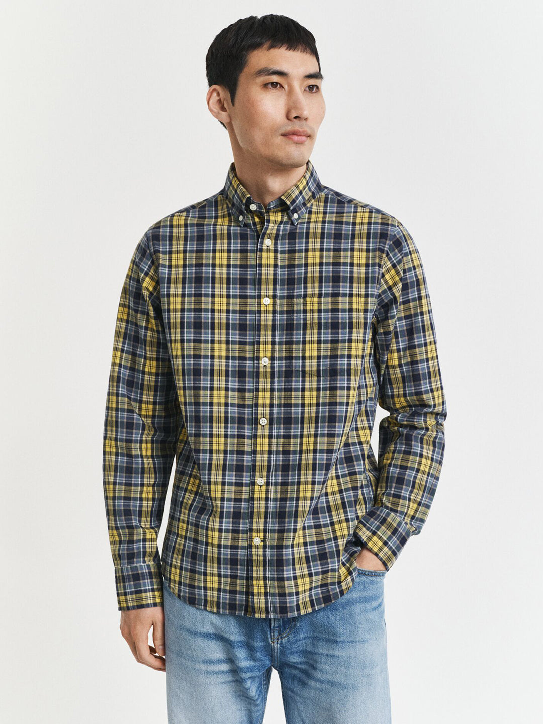 Gant Men Green Checks Collar Shirt