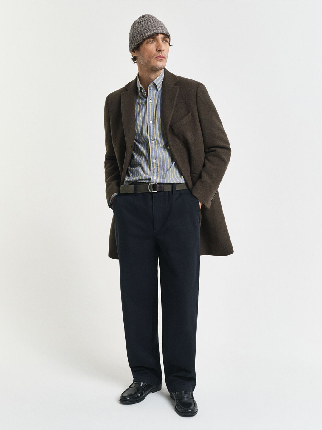 Gant Men Cream Striped Collar Shirt