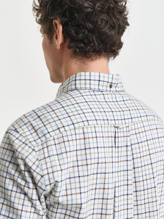 Gant Men Blue Checks Collar Shirt