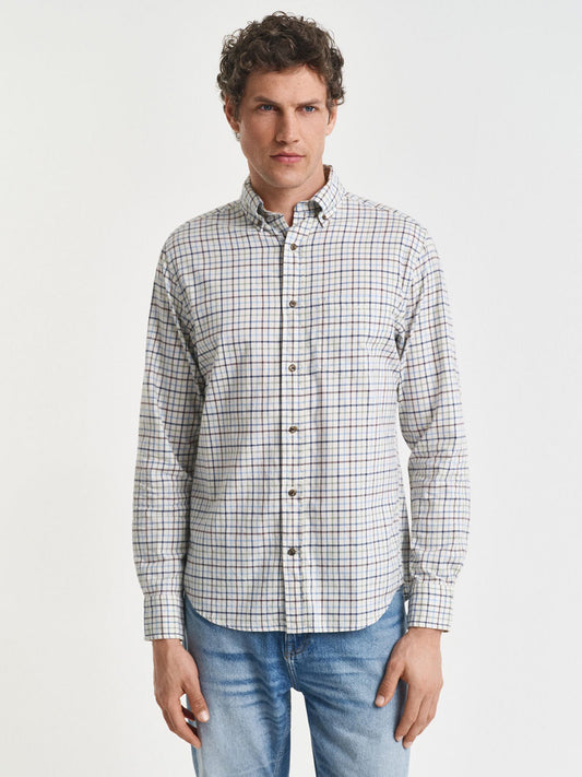 Gant Men Blue Checks Collar Shirt