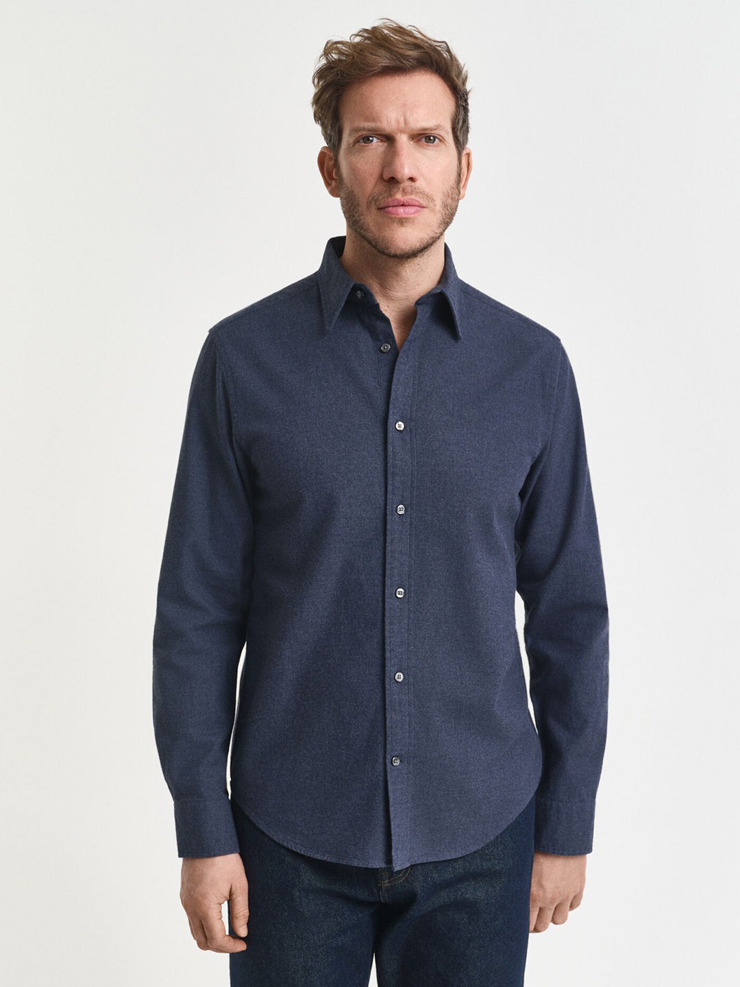 Gant Men Blue Solid Collar Shirt