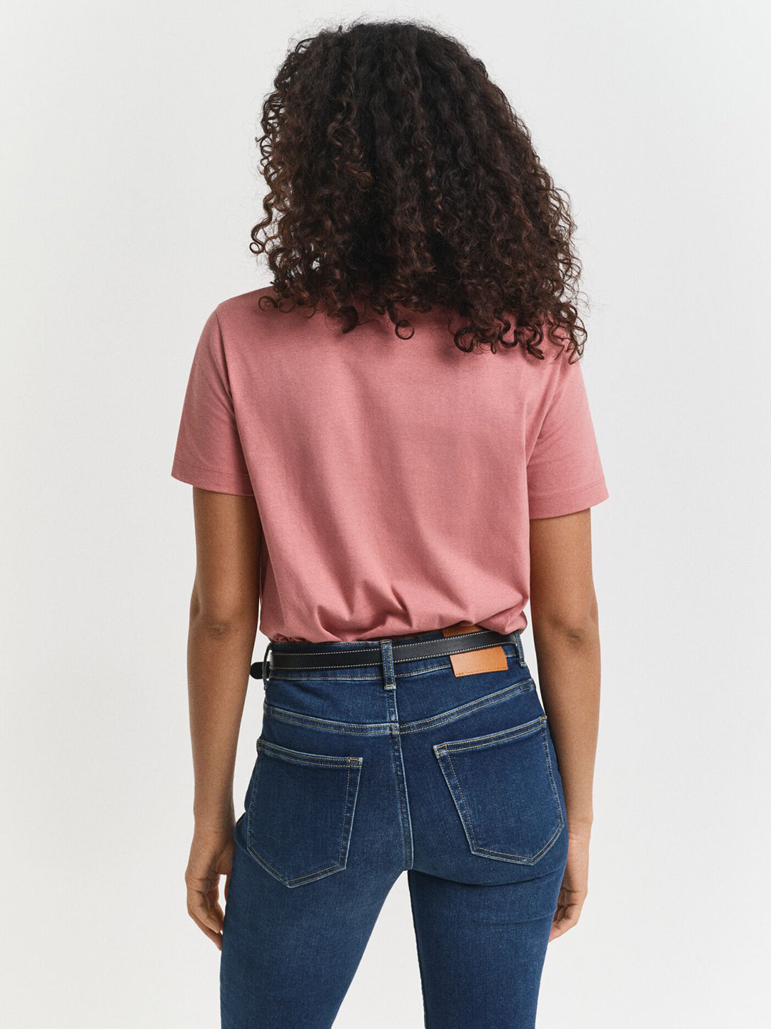 Gant Women Red Solid Crew Neck Tshirt