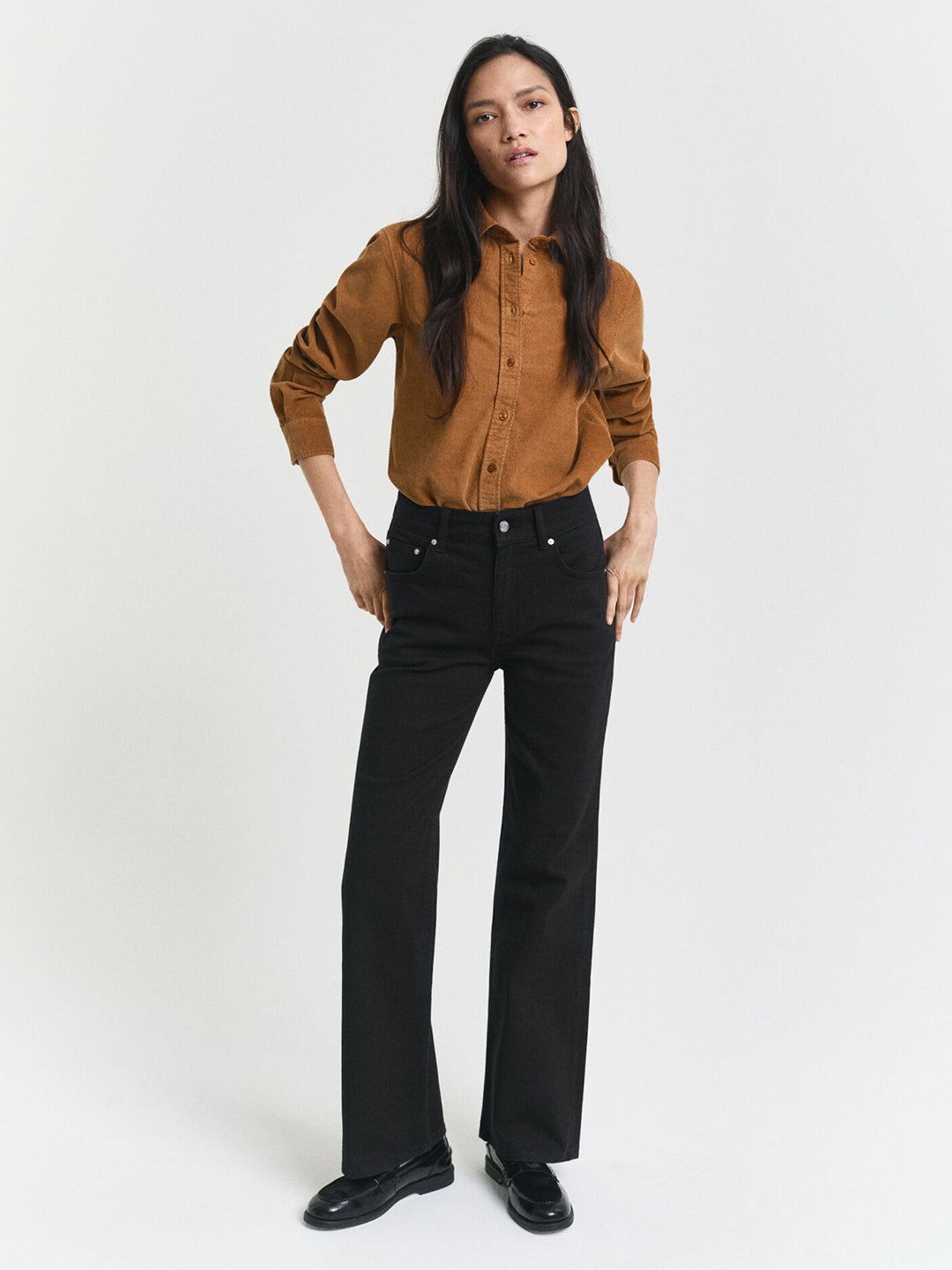 Gant Women Brown Solid Collar Shirt