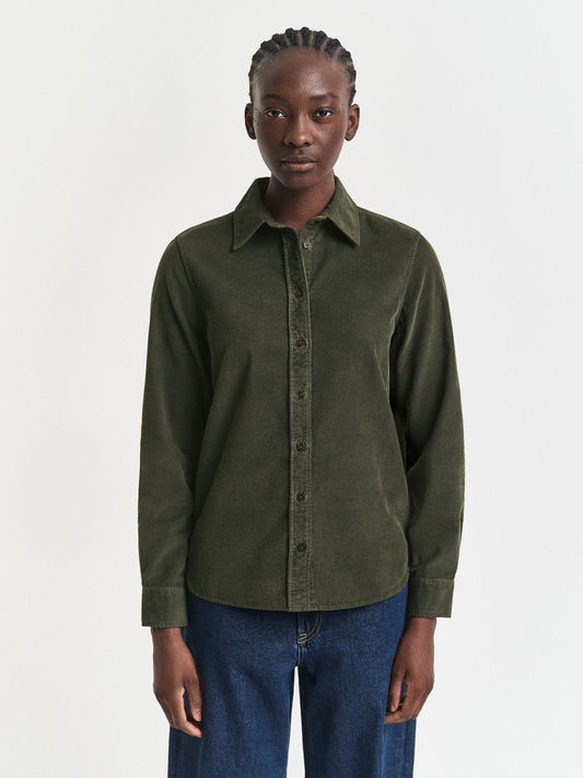 Gant Women Green Solid Collar Shirt